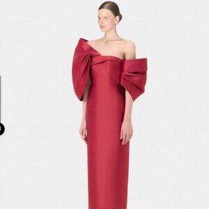 Montsand (Formerly Lobbster) Big Bow Dress | Red Taffeta Statement Gown